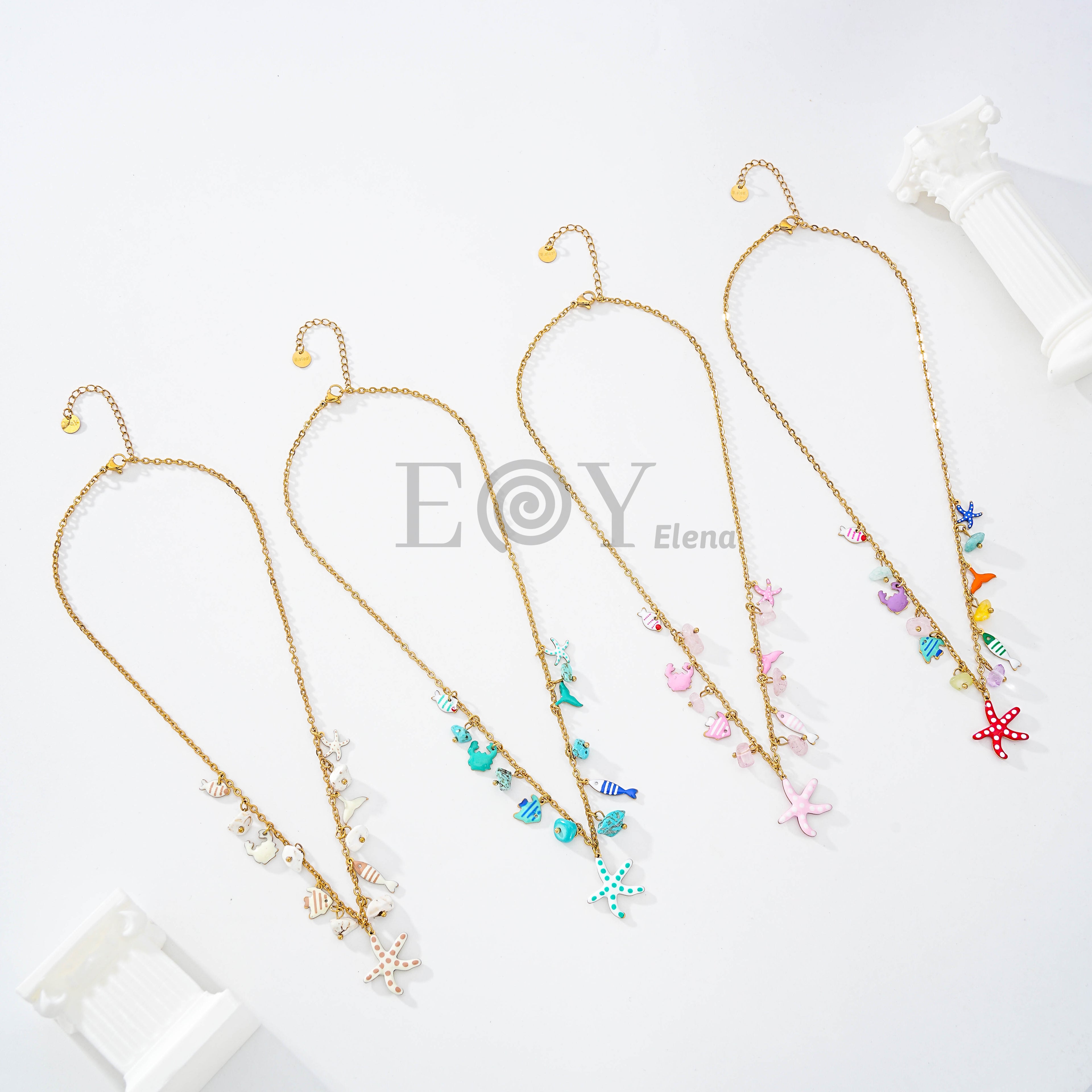 Collar charms con estrella de mar color