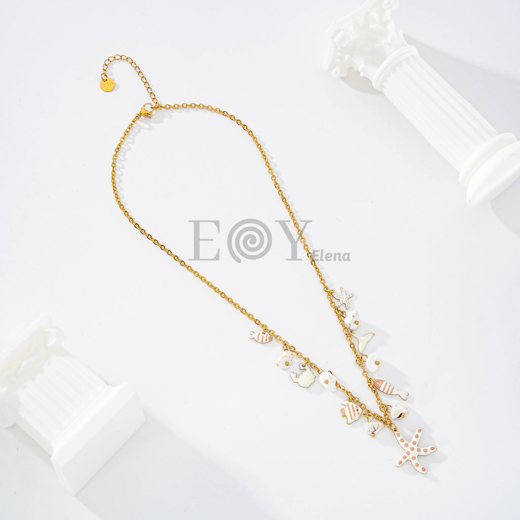 Collar charms con estrella de mar color