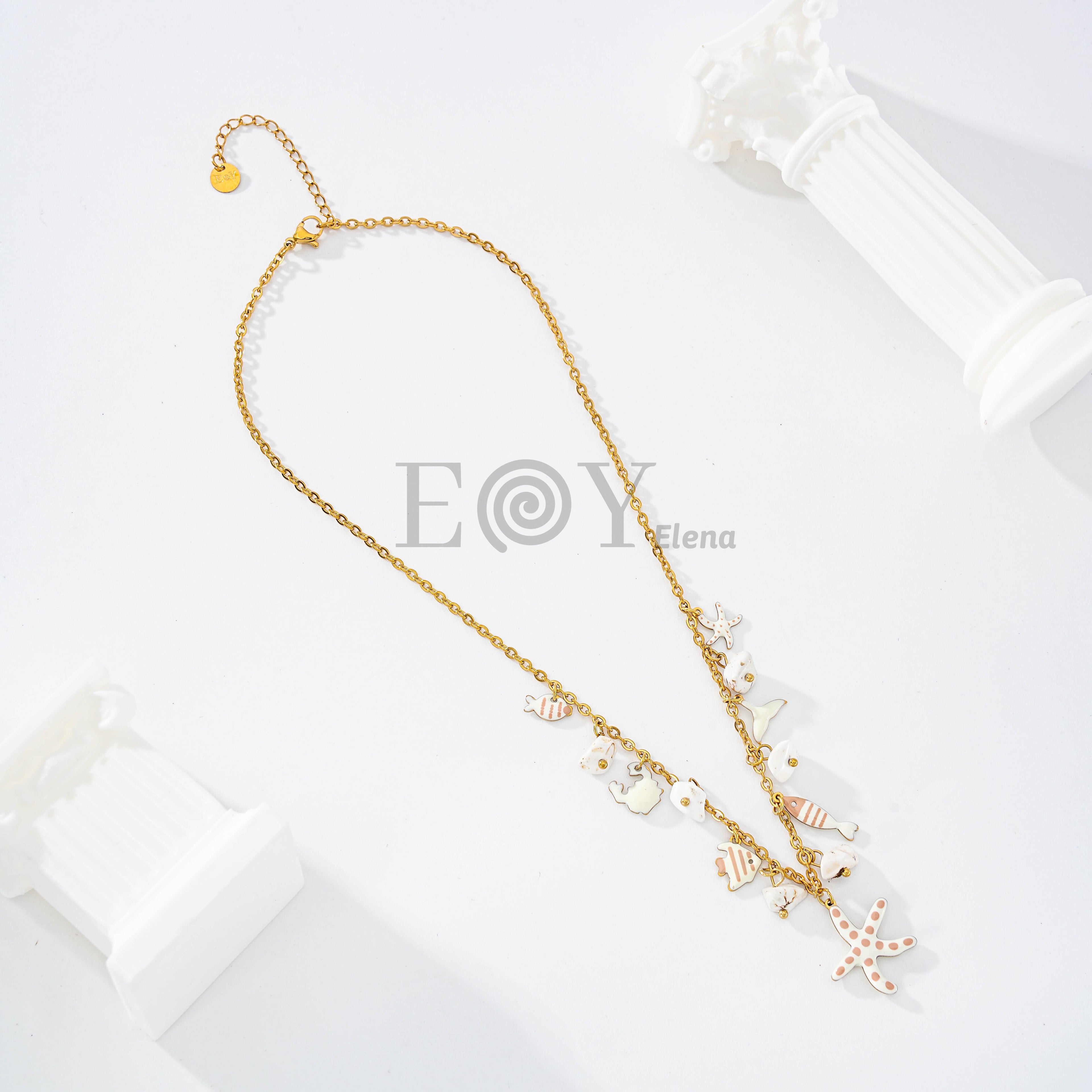 Collar charms con estrella de mar color