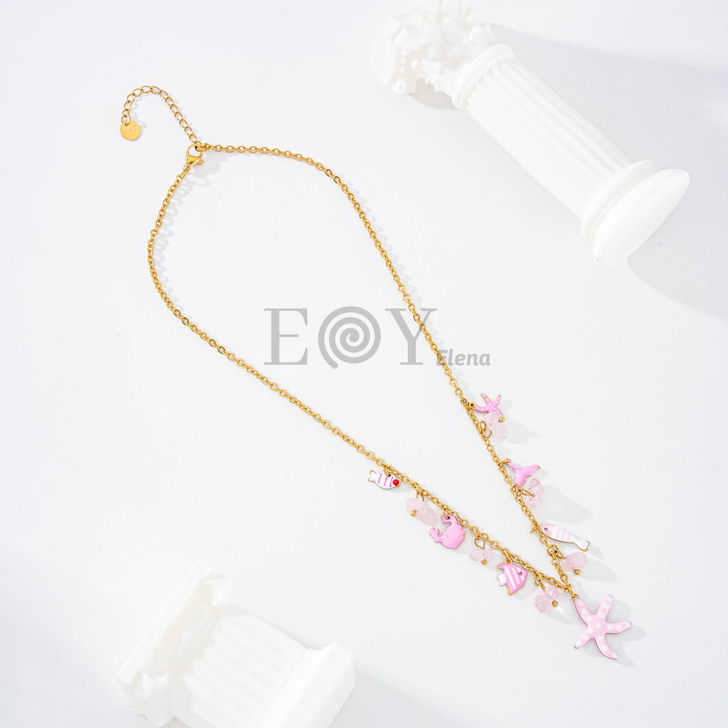 Collar charms con estrella de mar color