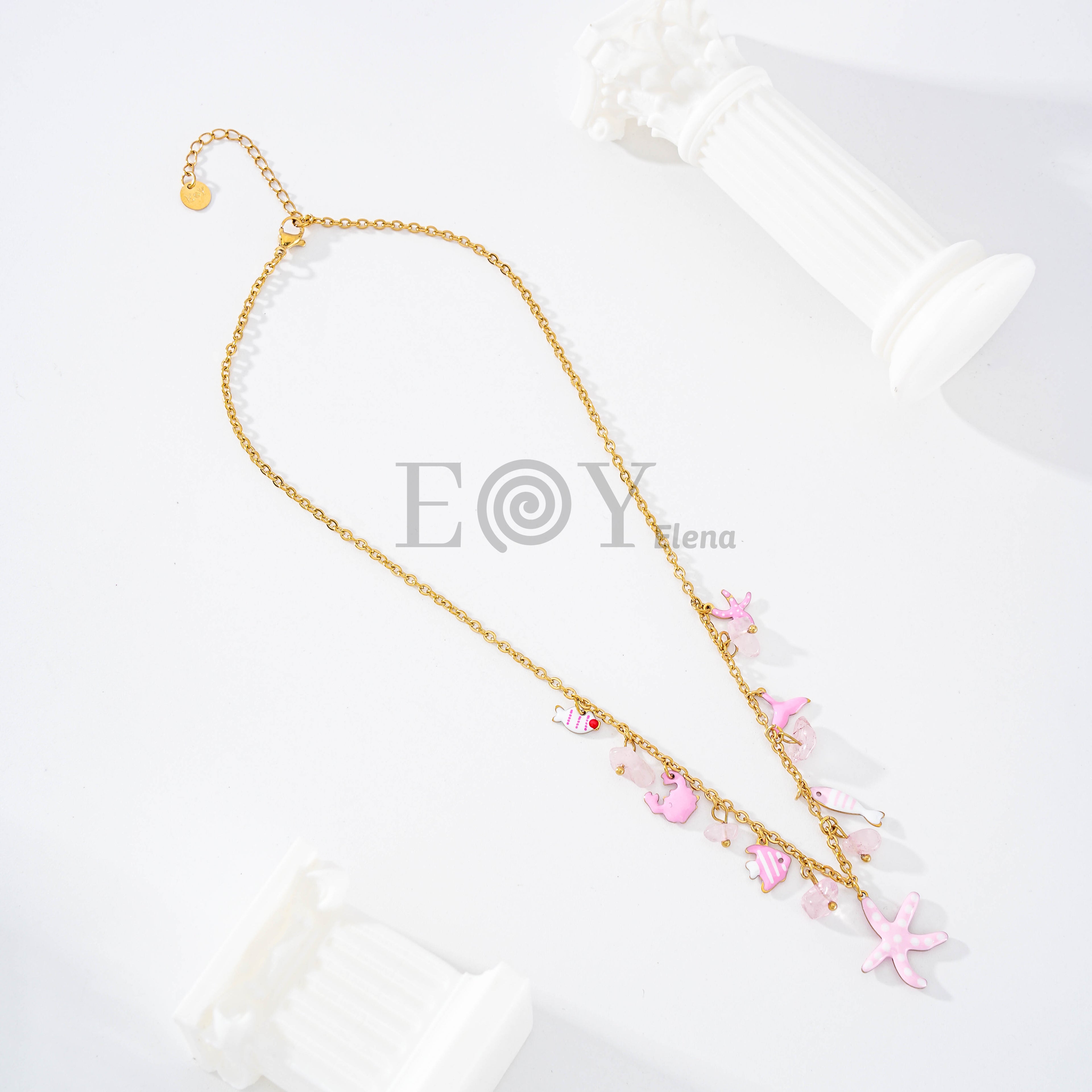 Collar charms con estrella de mar color