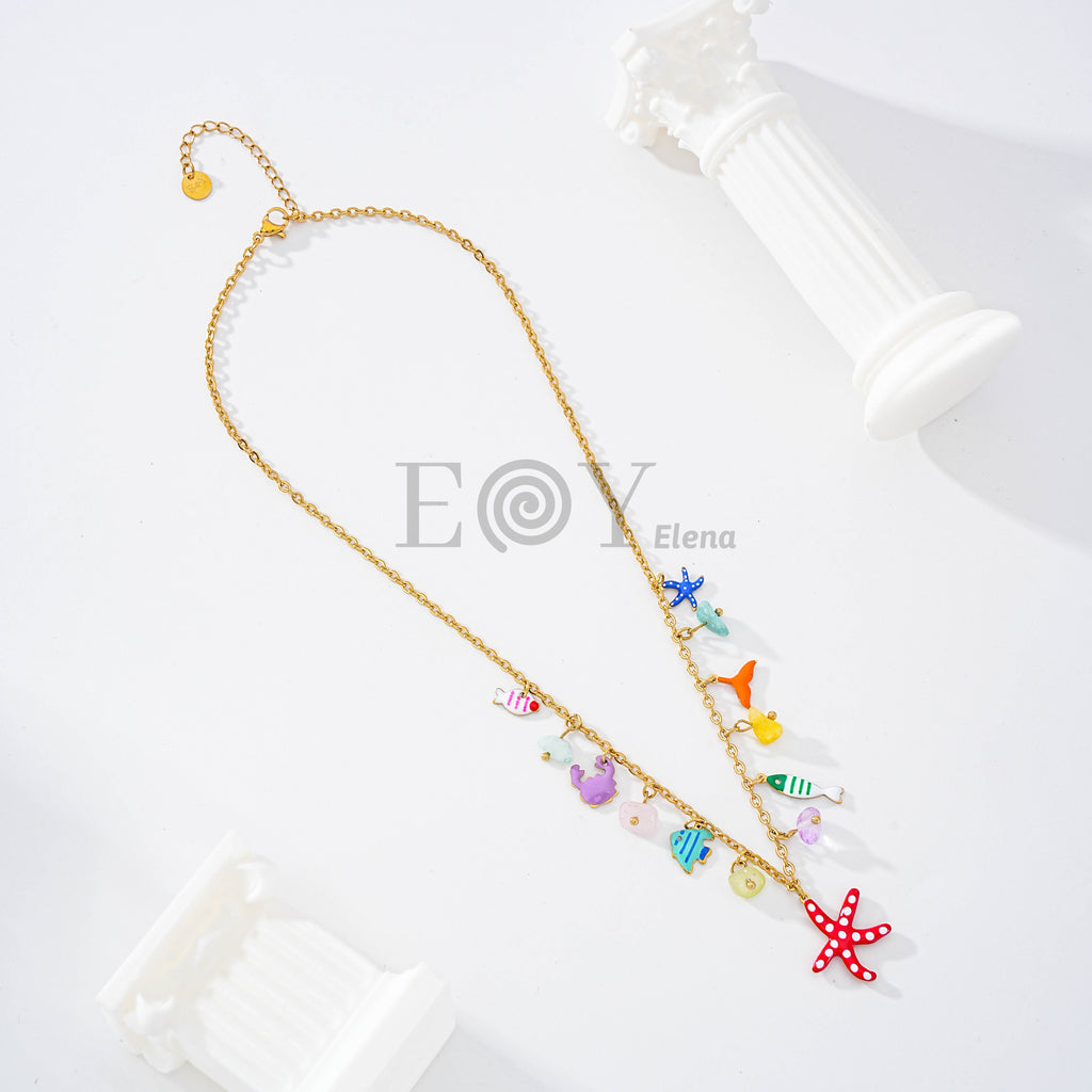Collar charms con estrella de mar color