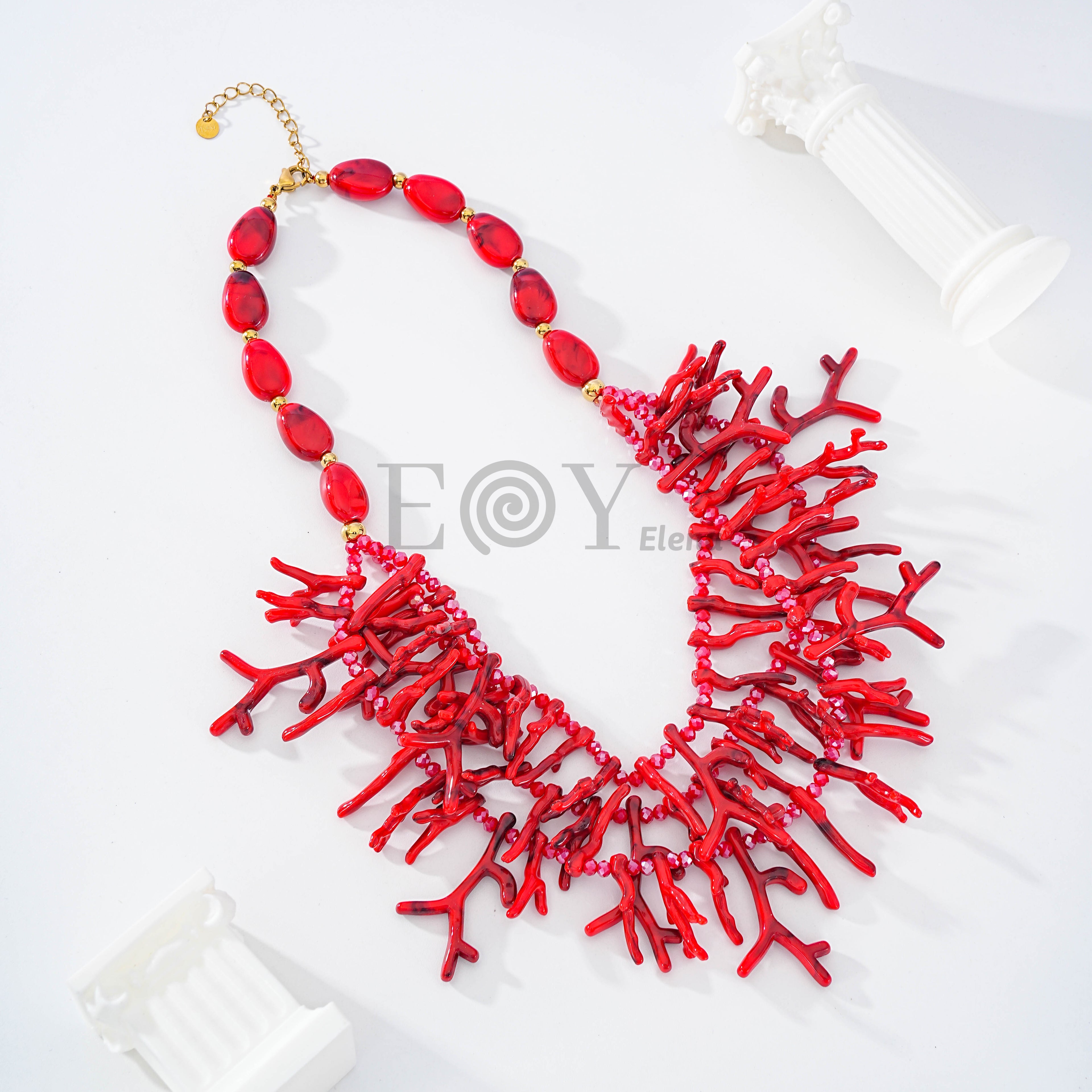 Collares colores tres filas corales