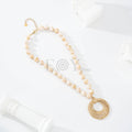 Collar piedras beige y aros hilos