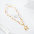 Collar cadena piedras y estrella con relieve