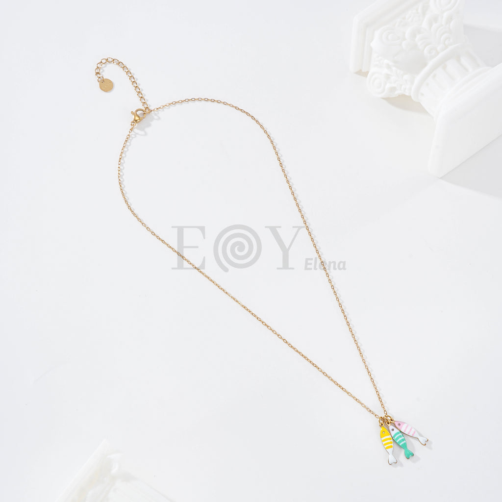 Collar triple pez colores