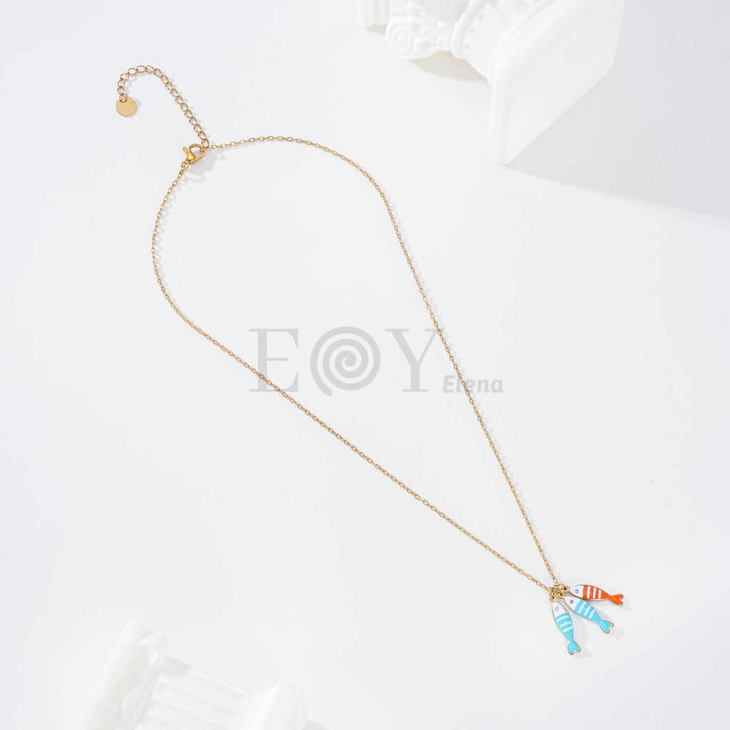 Collar triple pez colores