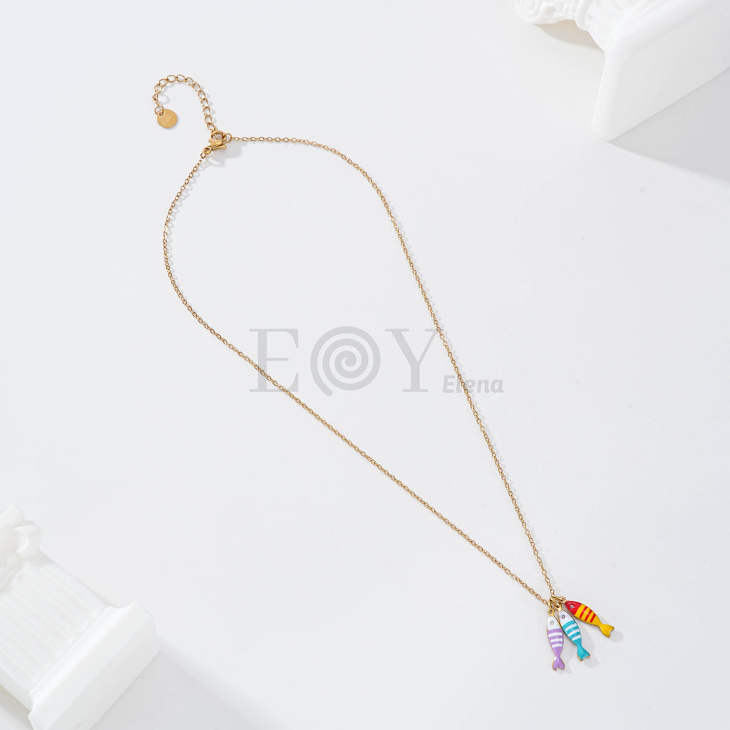 Collar triple pez colores