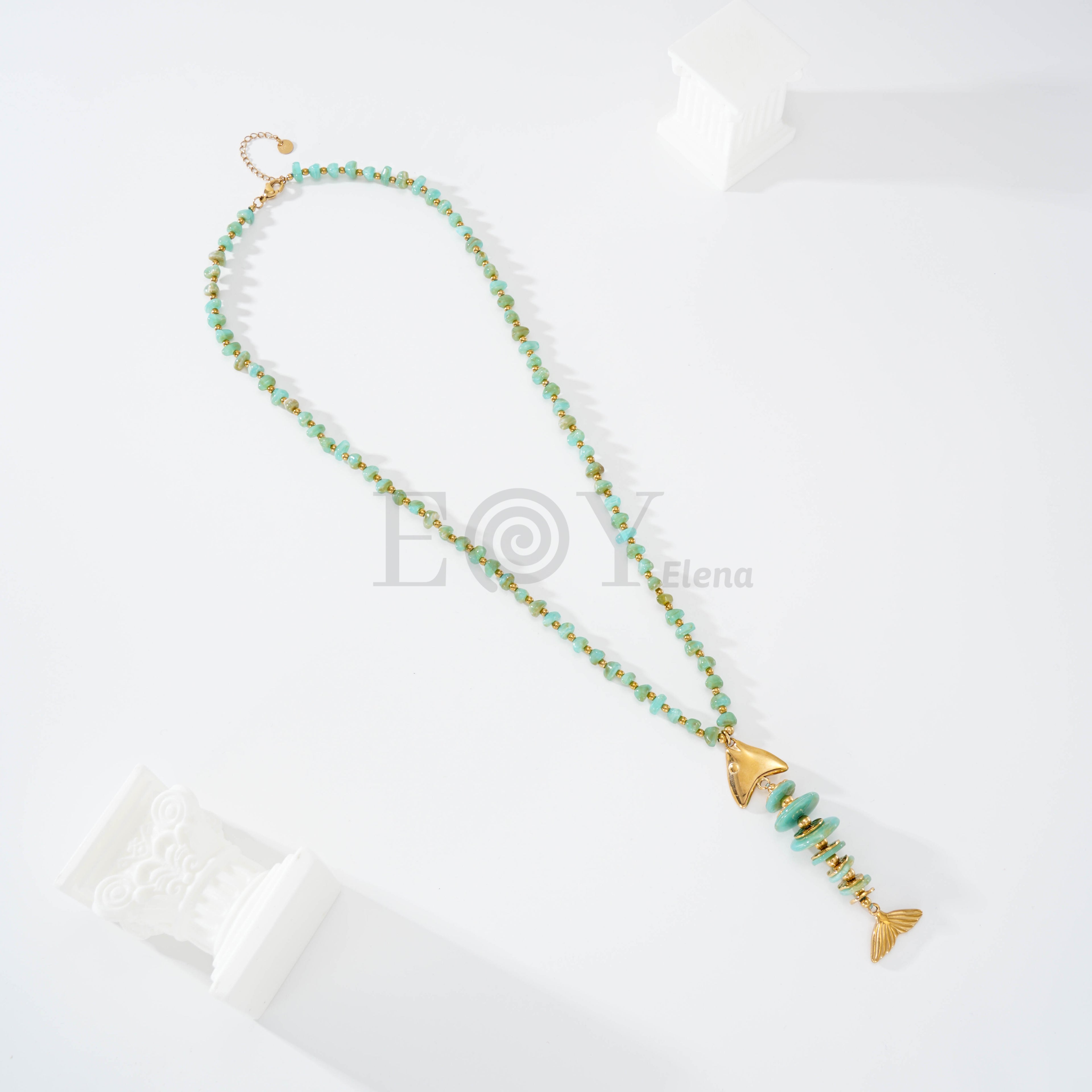 Collar piedras con espiga pez
