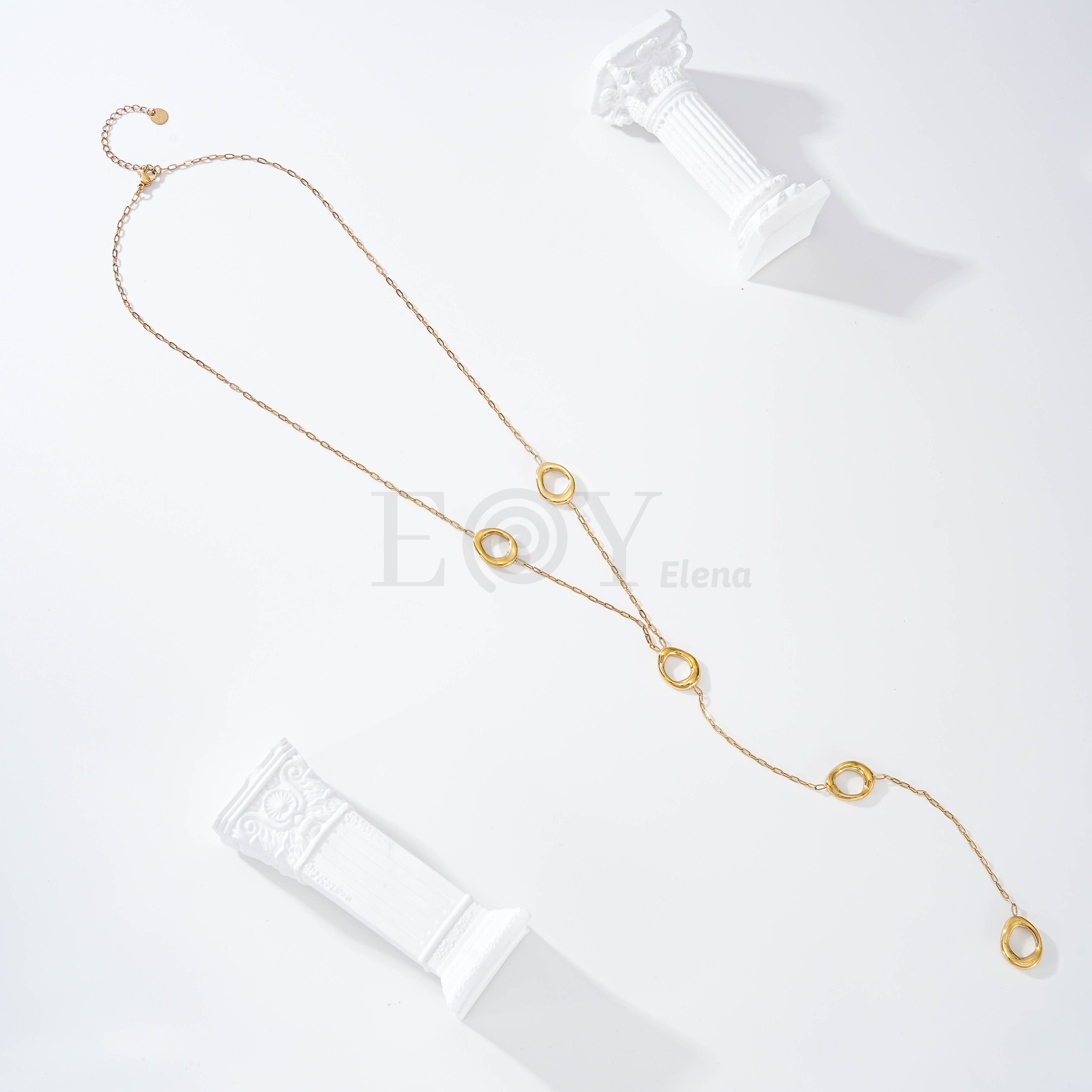 Collar lariat con óvalos