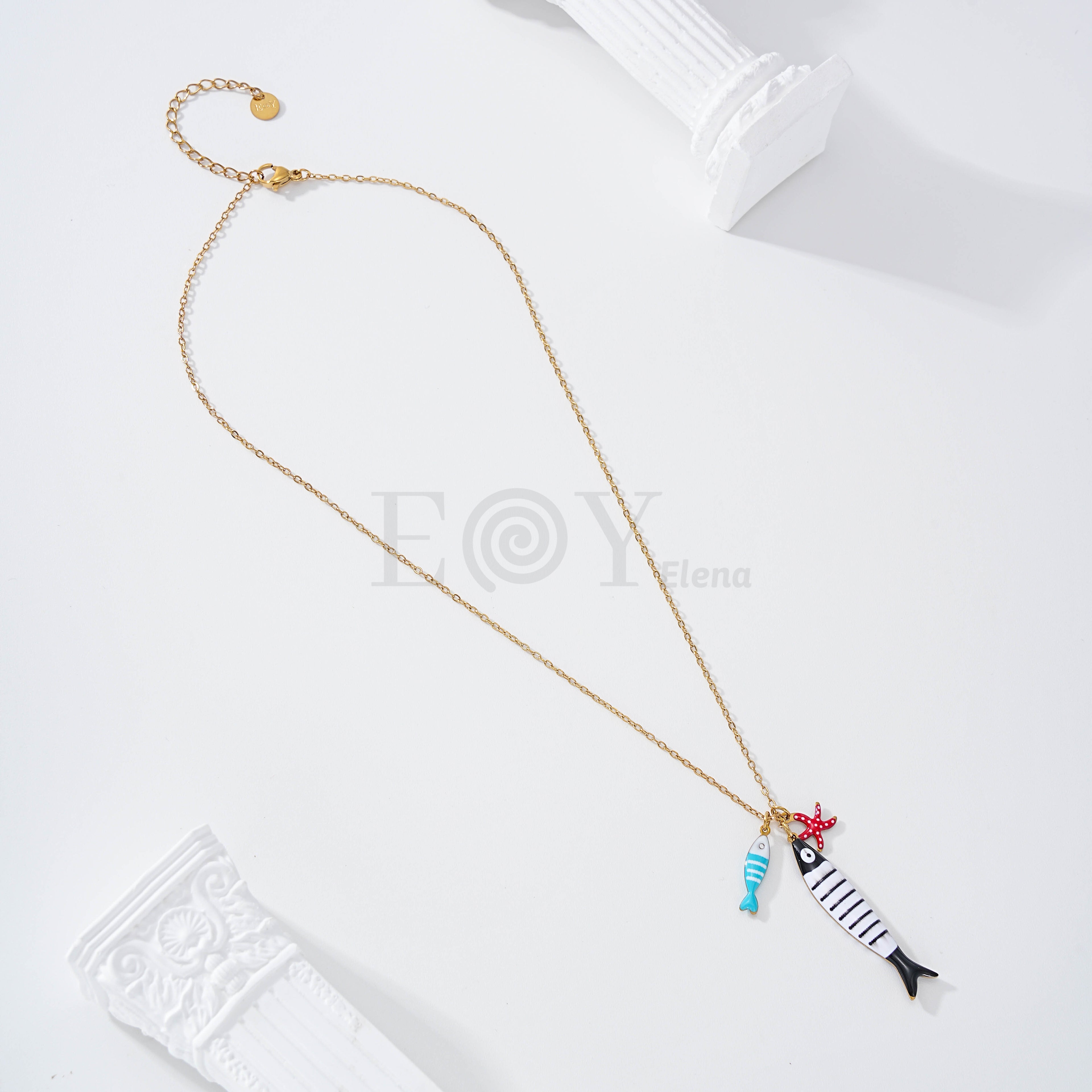 Collar doble pez y estrella mar