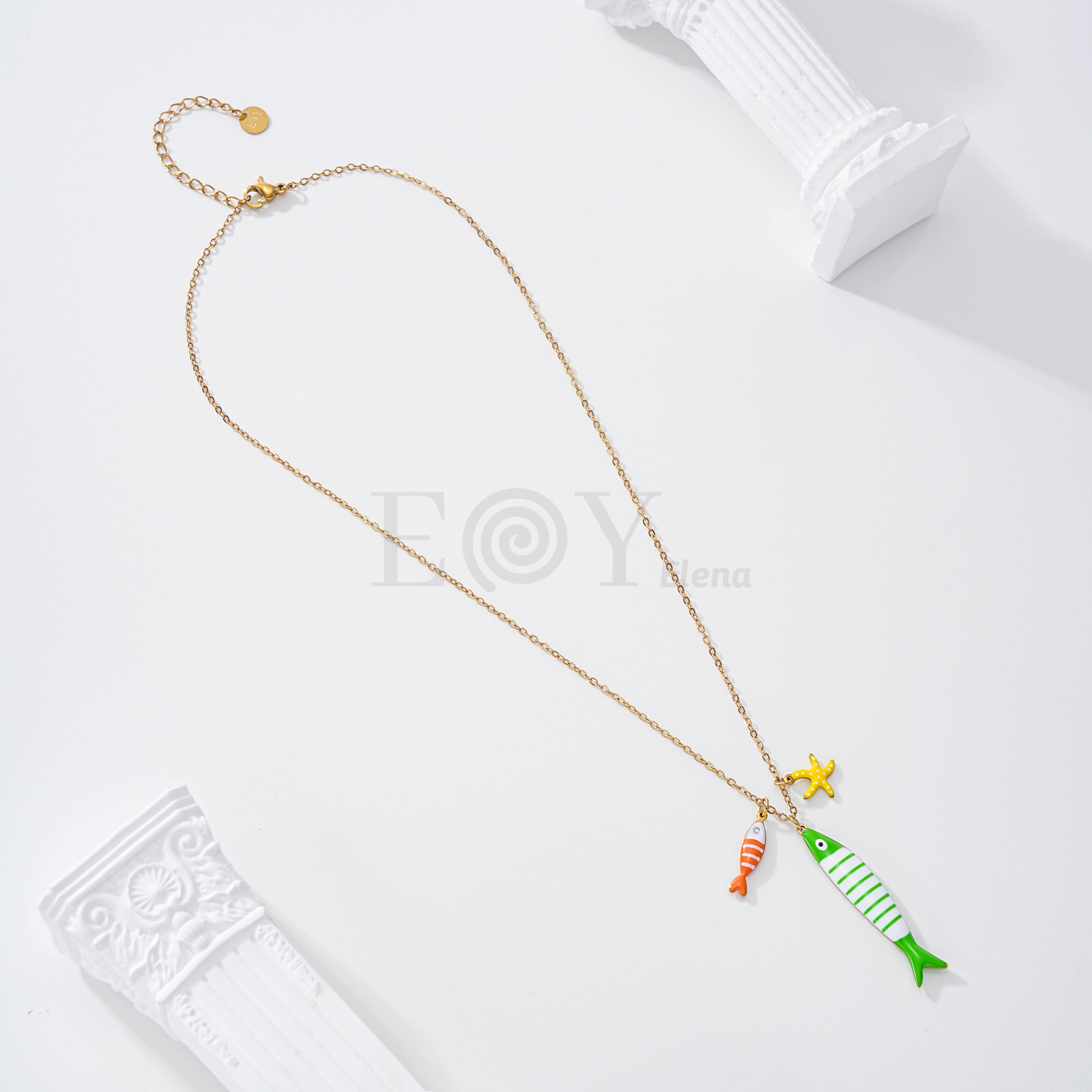 Collar doble pez y estrella mar