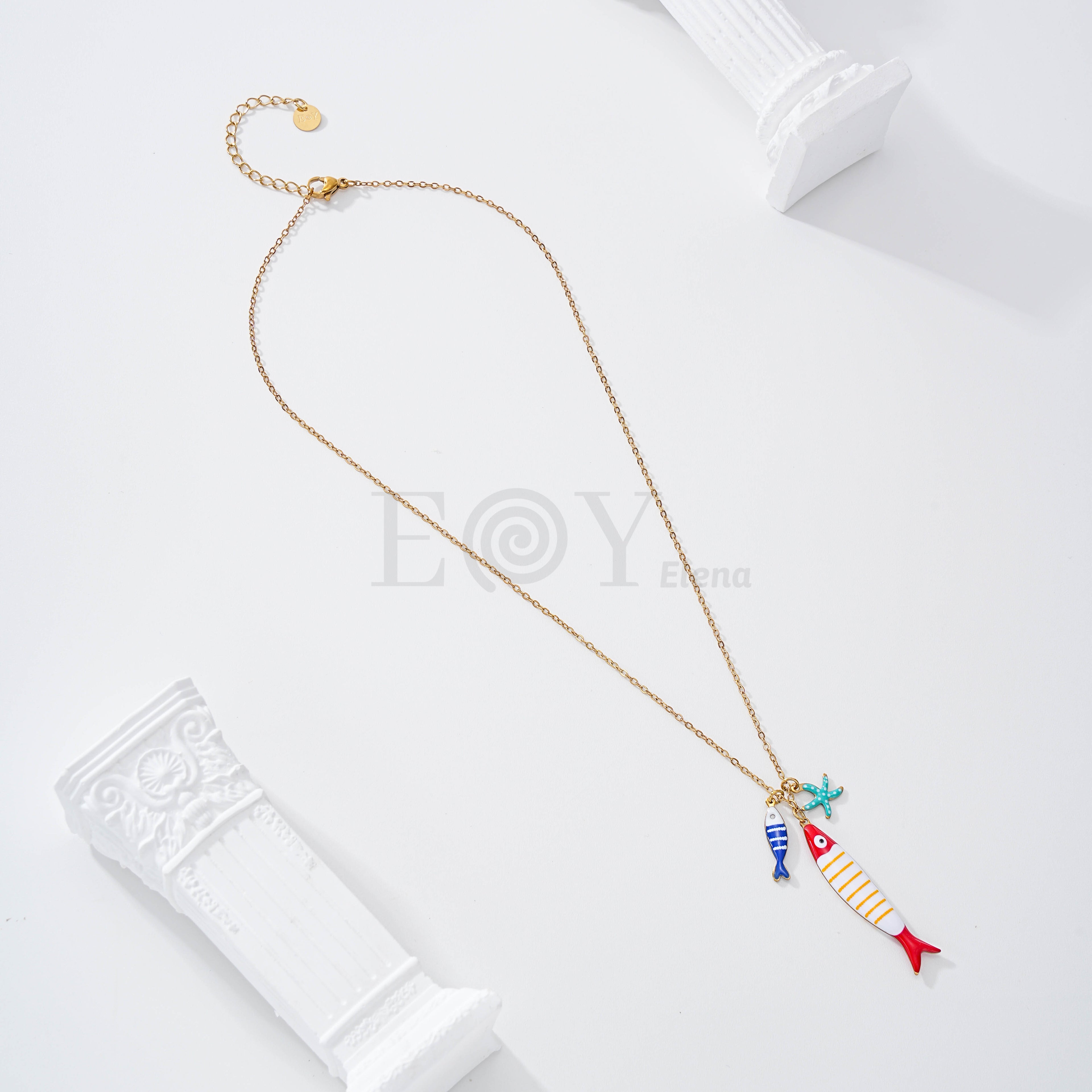 Collar doble pez y estrella mar