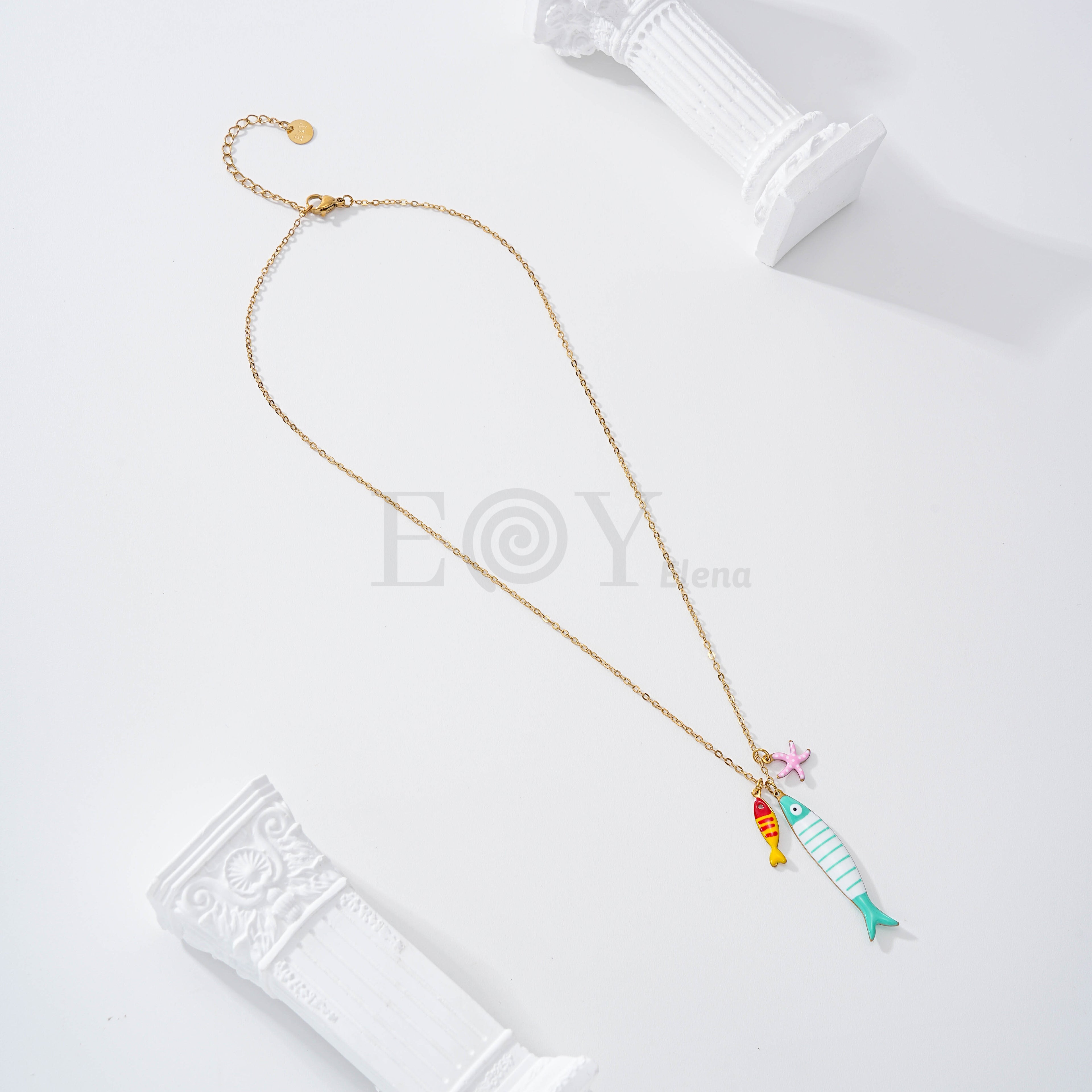 Collar doble pez y estrella mar