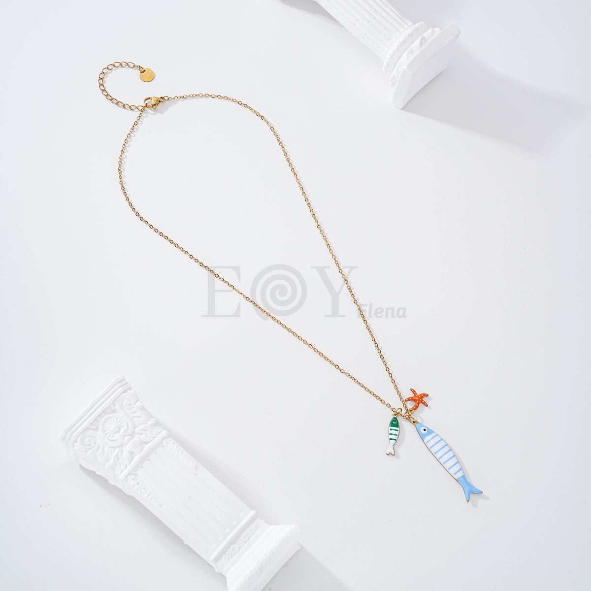 Collar doble pez y estrella mar