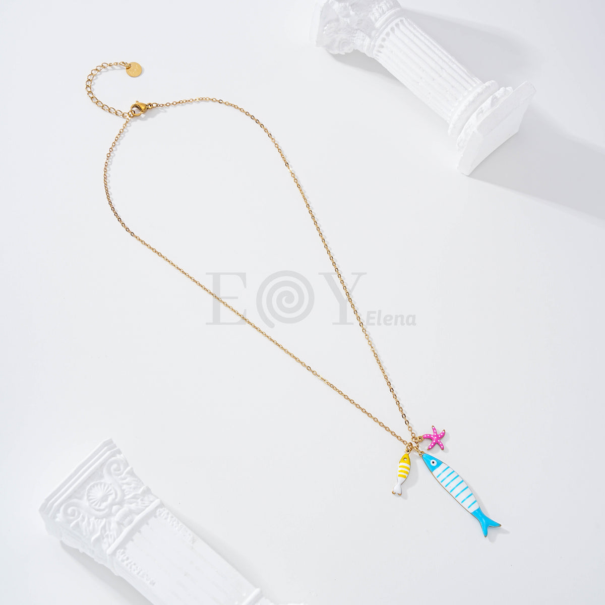 Collar doble pez y estrella mar
