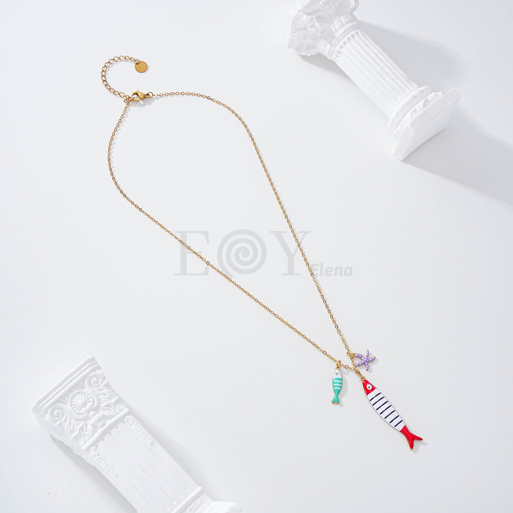 Collar doble pez y estrella mar