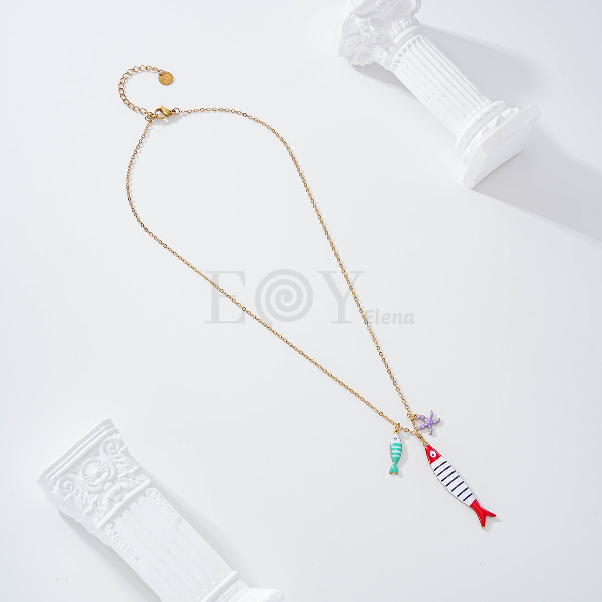 Collar doble pez y estrella mar