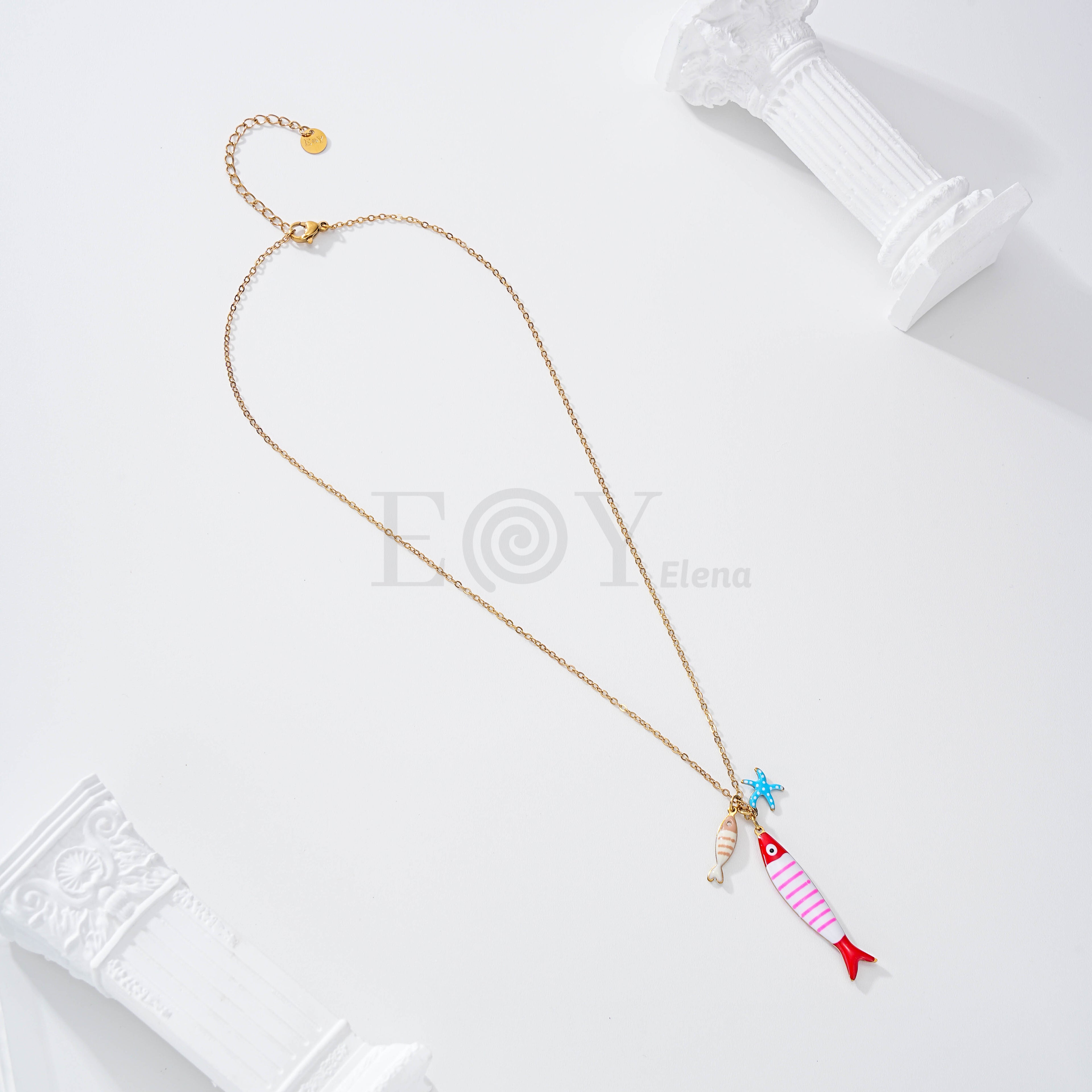 Collar doble pez y estrella mar