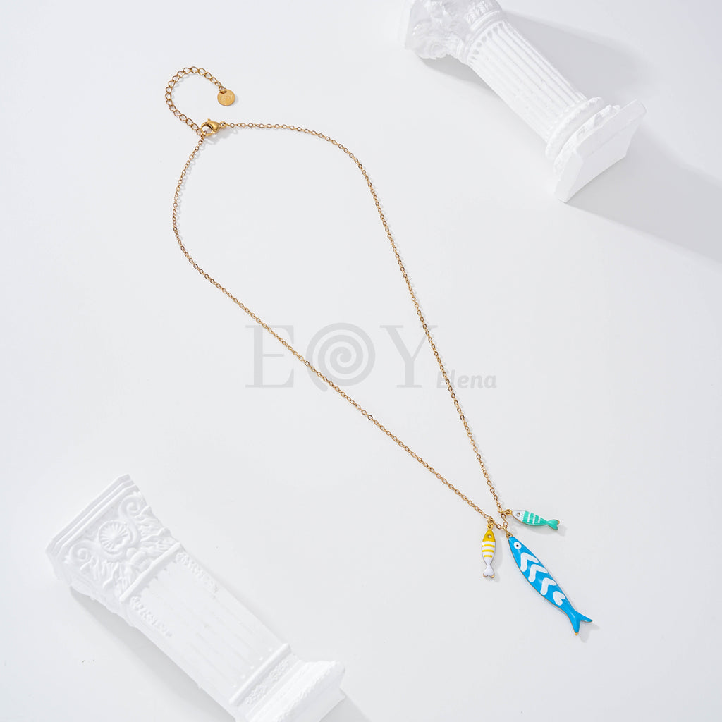 Collar triple pez acero