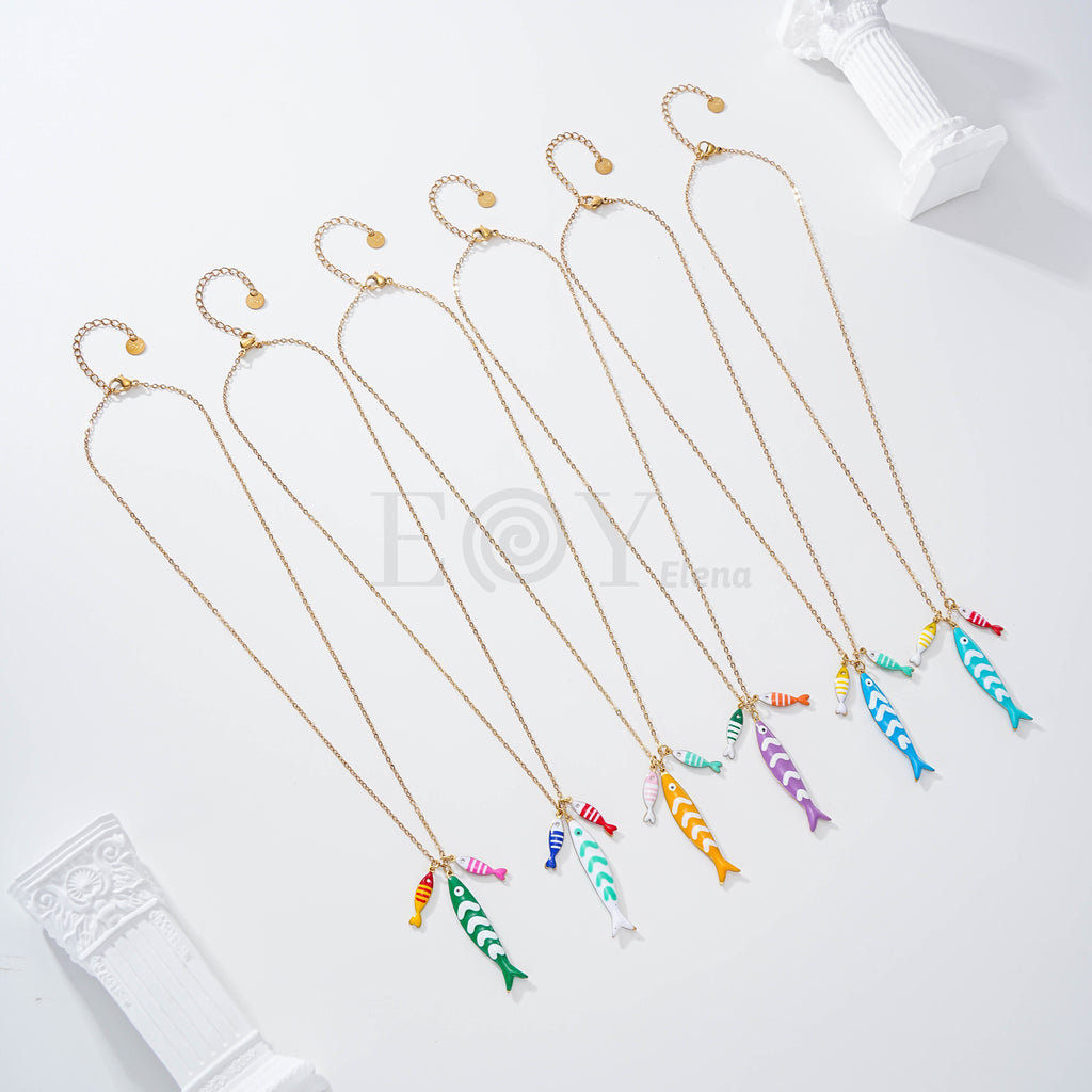 Collar triple pez acero