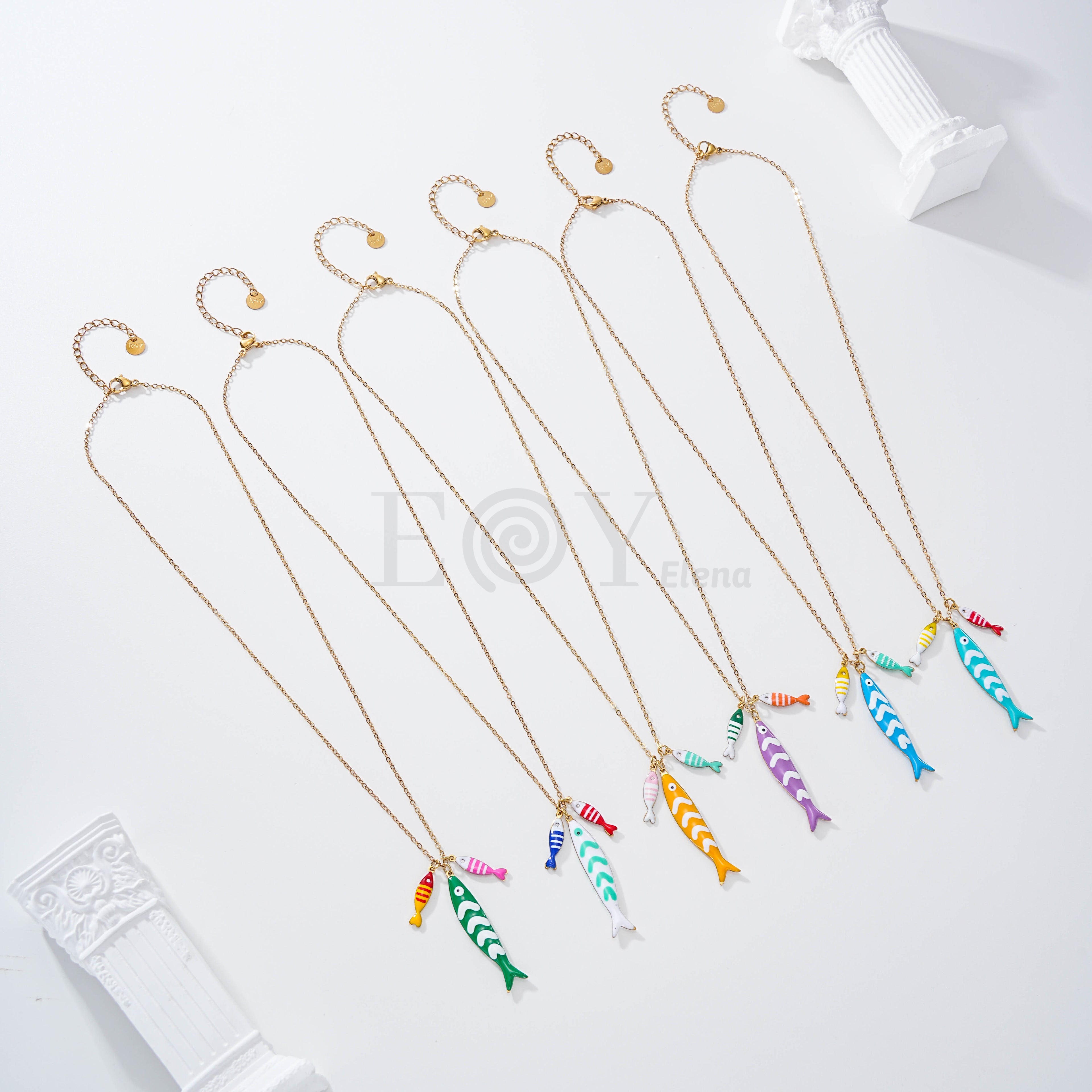 Collar triple pez acero