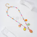 Collar cadena bolas colores y medallas virgenes acero