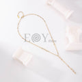 Collar Lariat con Circonitas de Acero Inoxidable Dorado