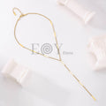 Collar Lariat Geométrico de Acero Inoxidable Dorado