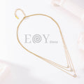 Collar Triple Cadena con Circonitas de Acero Inoxidable Dorado