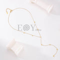 Collar Largo Y con Corazones de Acero Inoxidable Dorado