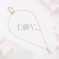 Collar con Colgante Gota de Circonita de Acero Inoxidable Dorado
