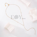 Collar Largo Y con Circonitas de Acero Inoxidable Dorado