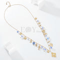 Collar largo charms tonos azules