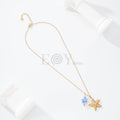 Collar estrella de mar y pez charm