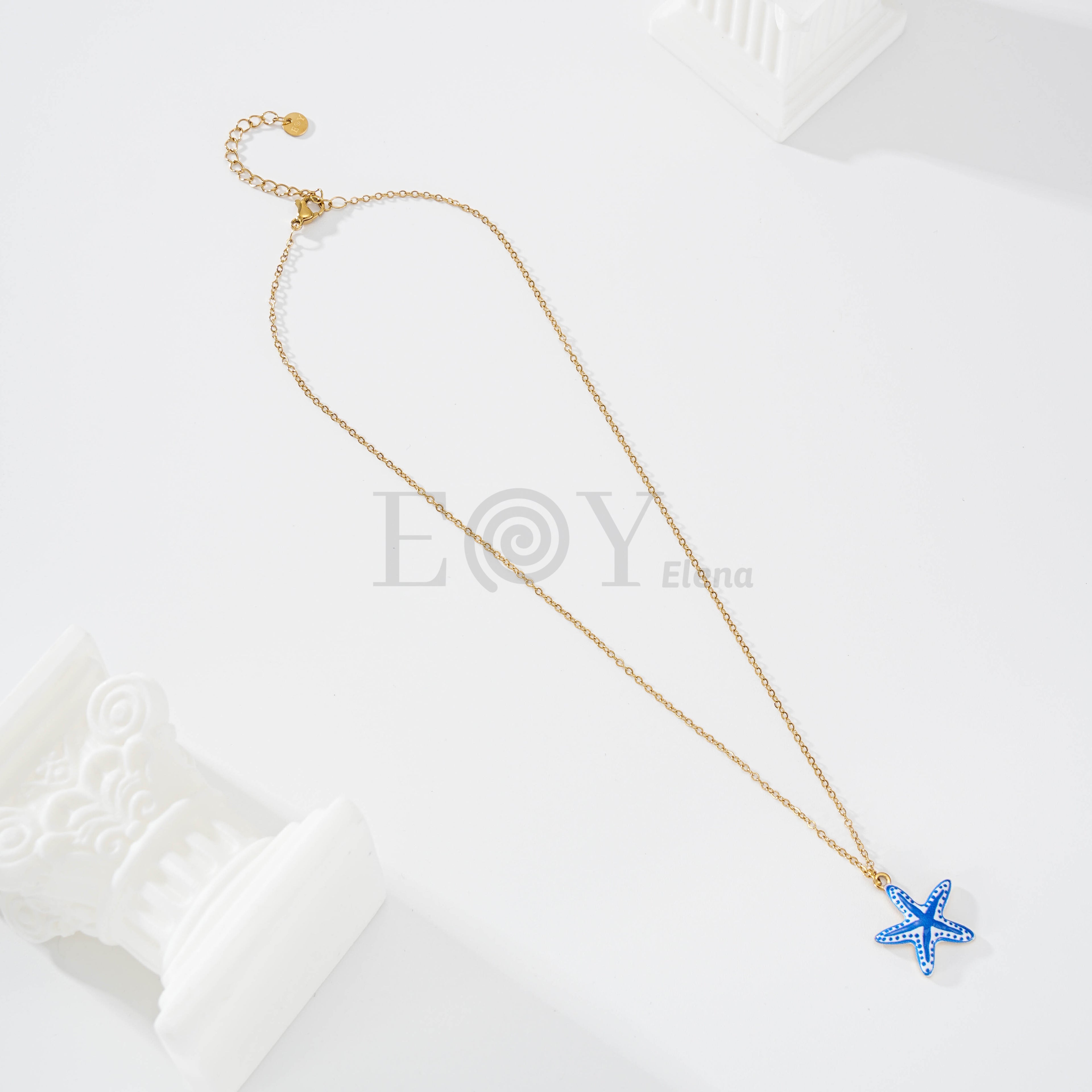 Collar estrella de mar azul