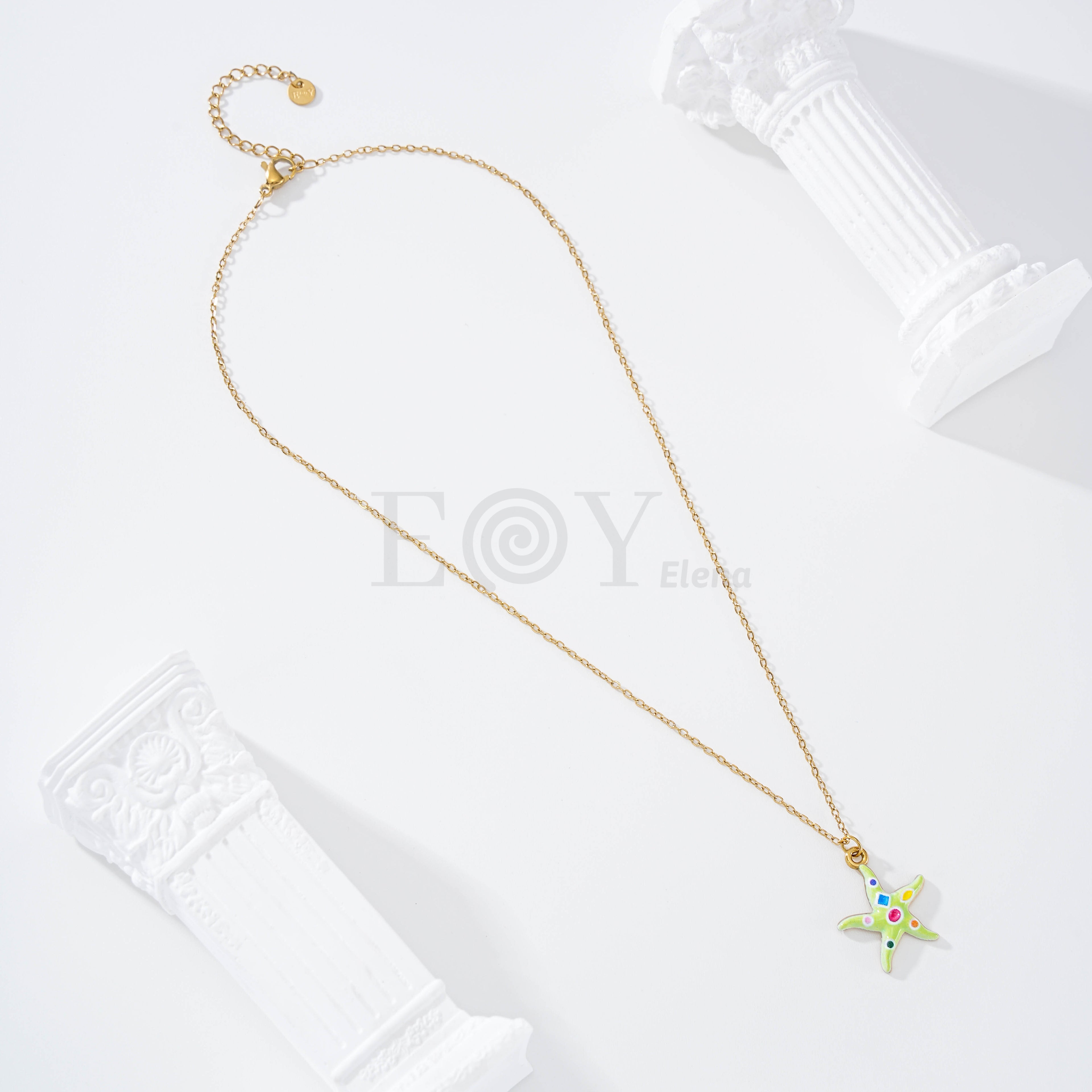 Collar estrella de mar color formas geométricas