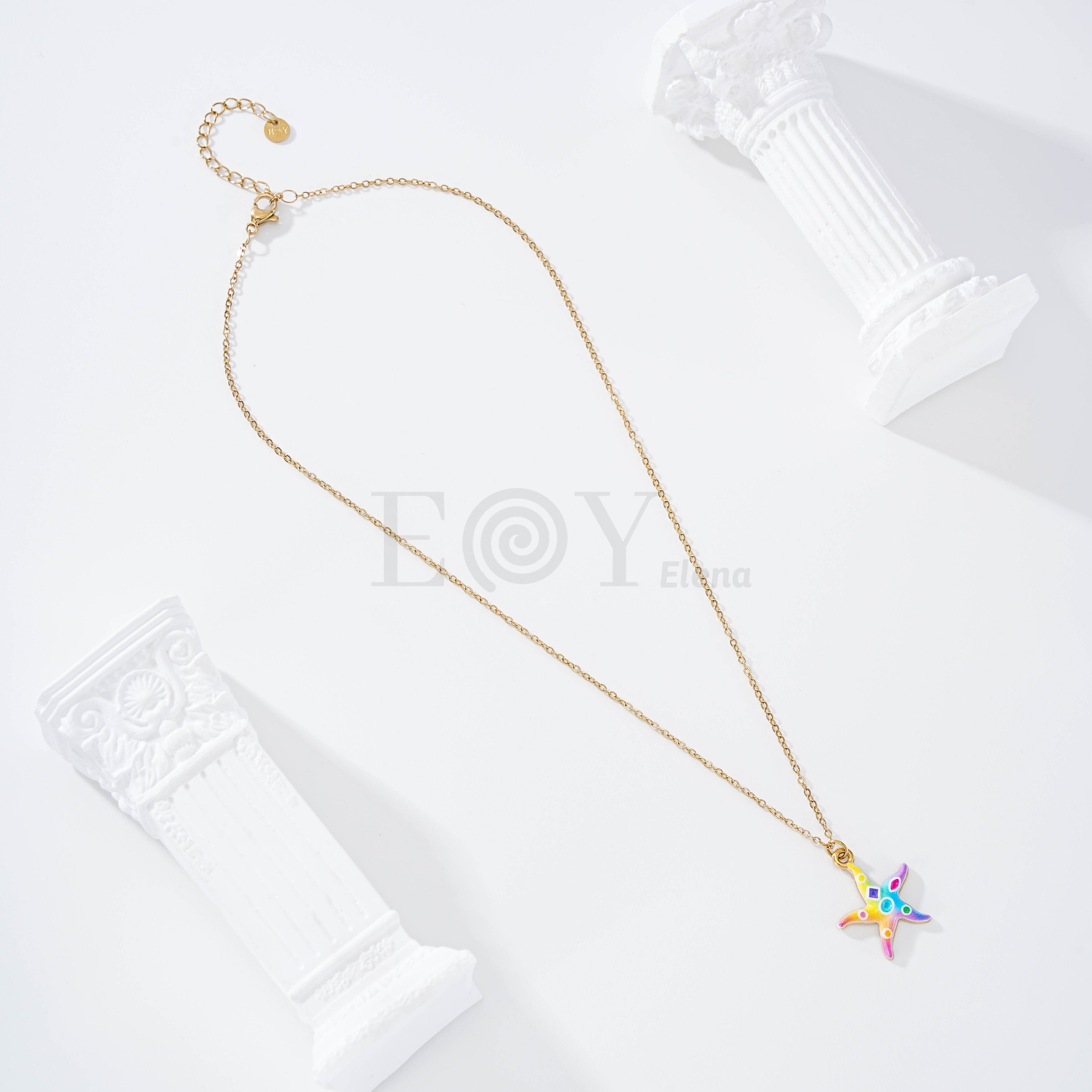Collar estrella de mar color formas geométricas