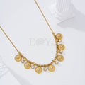 Collar chapas y circonitas redondas