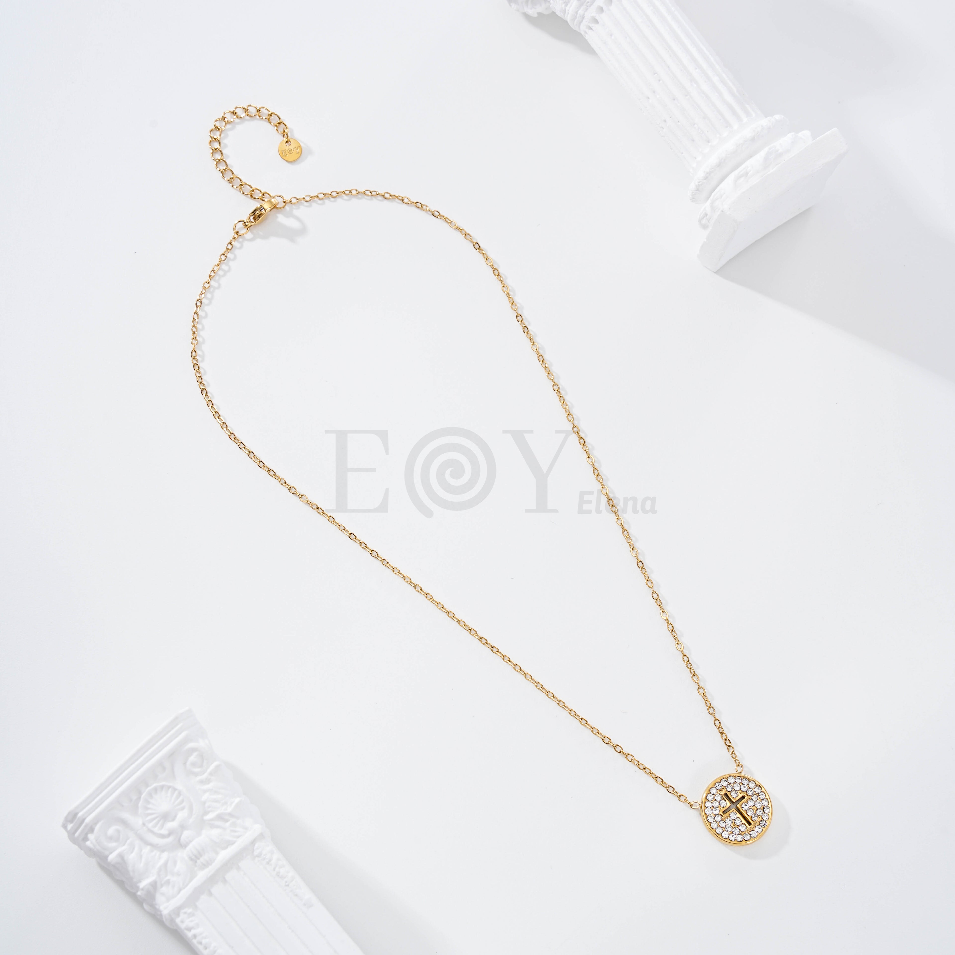 Collar cruz chapa circonitas