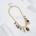 Collar con cruz y charms acero