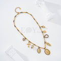 Collar con piedras grises y charms religiosos