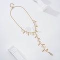 Collar lariat chapas peces y circonitas