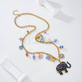 Collar elefante con charms colores
