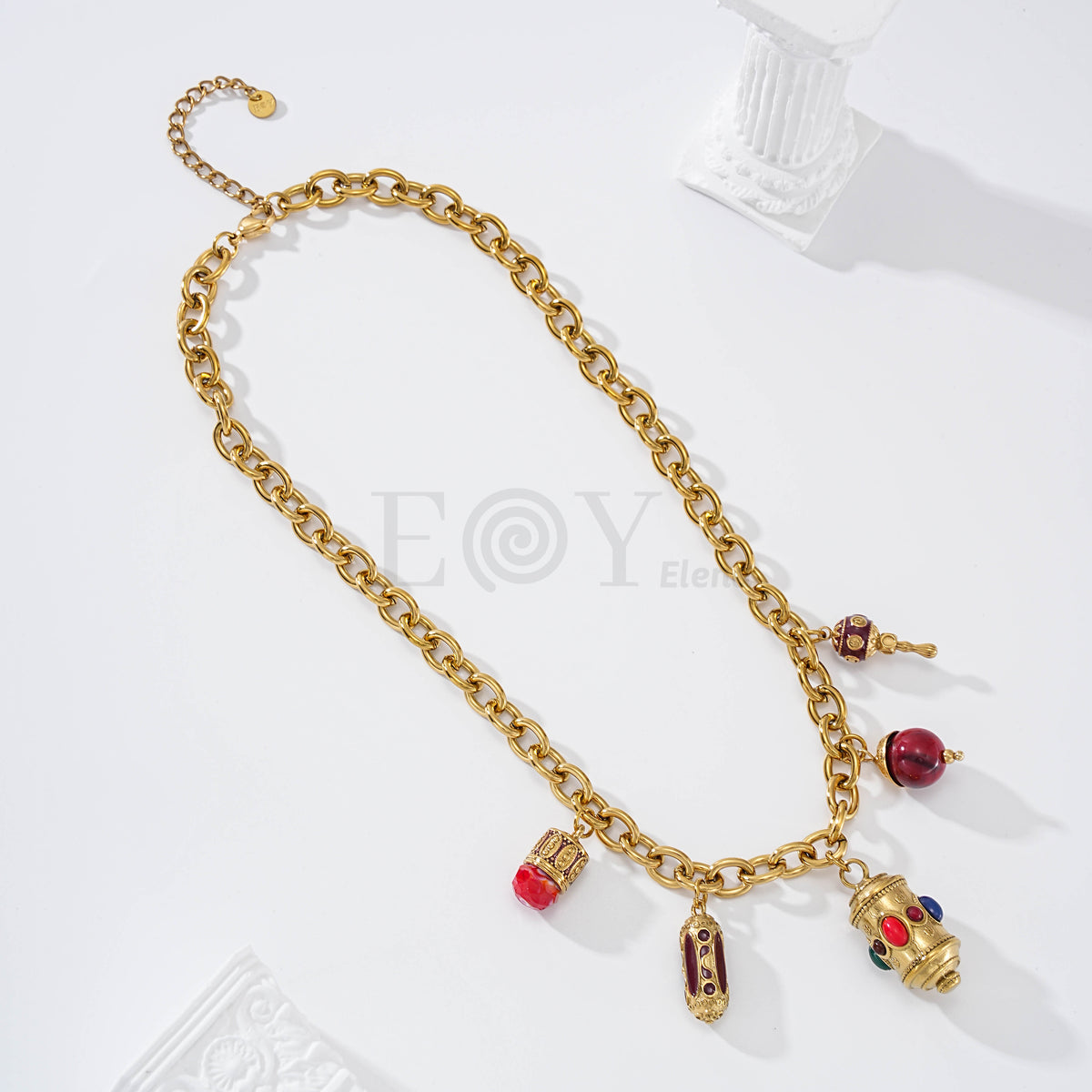 Collar cacharros o farolillos acero