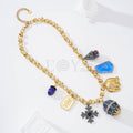 Collar con charms grandes acero