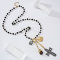 Collar con cruz y charms acero
