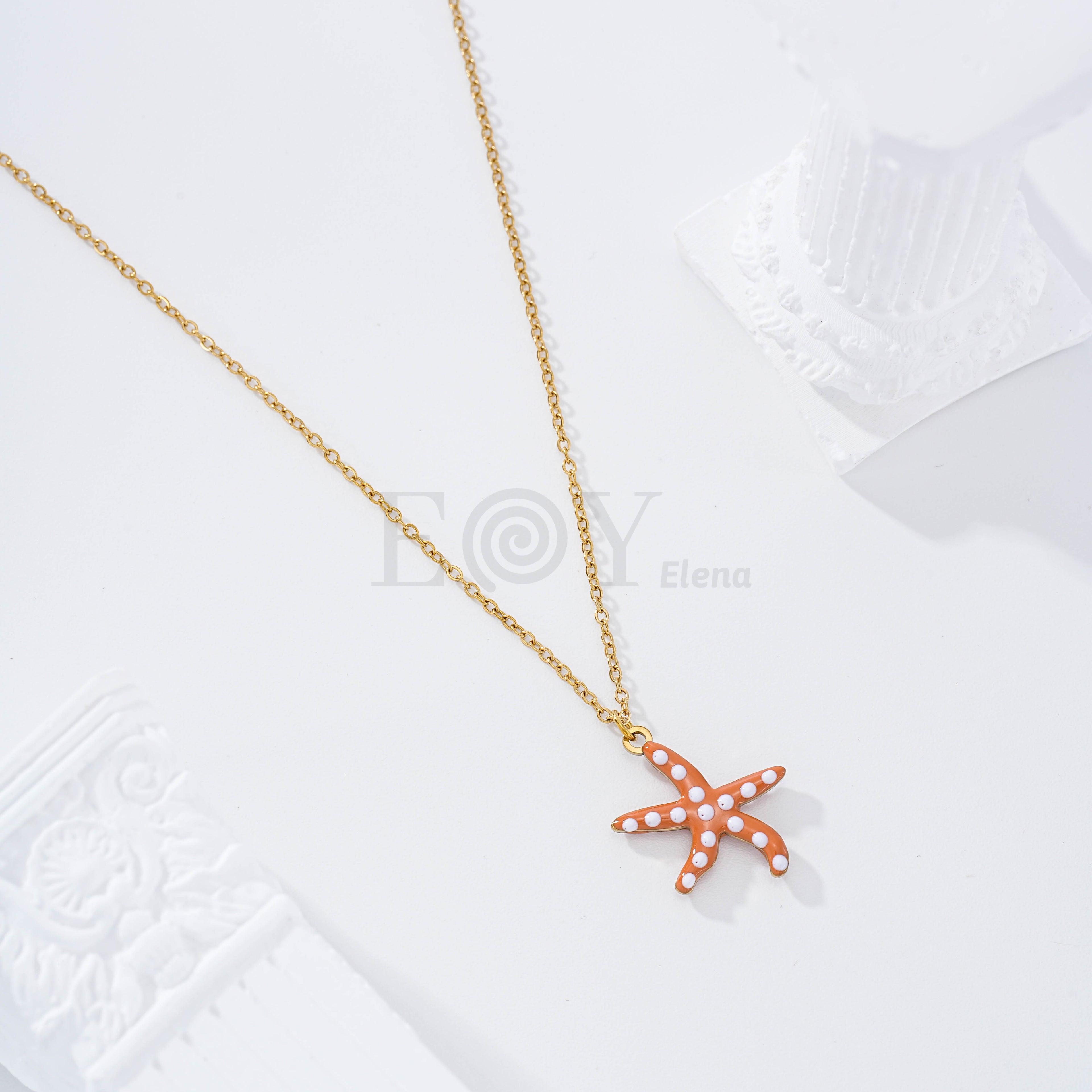Collar estrella de mar lunares
