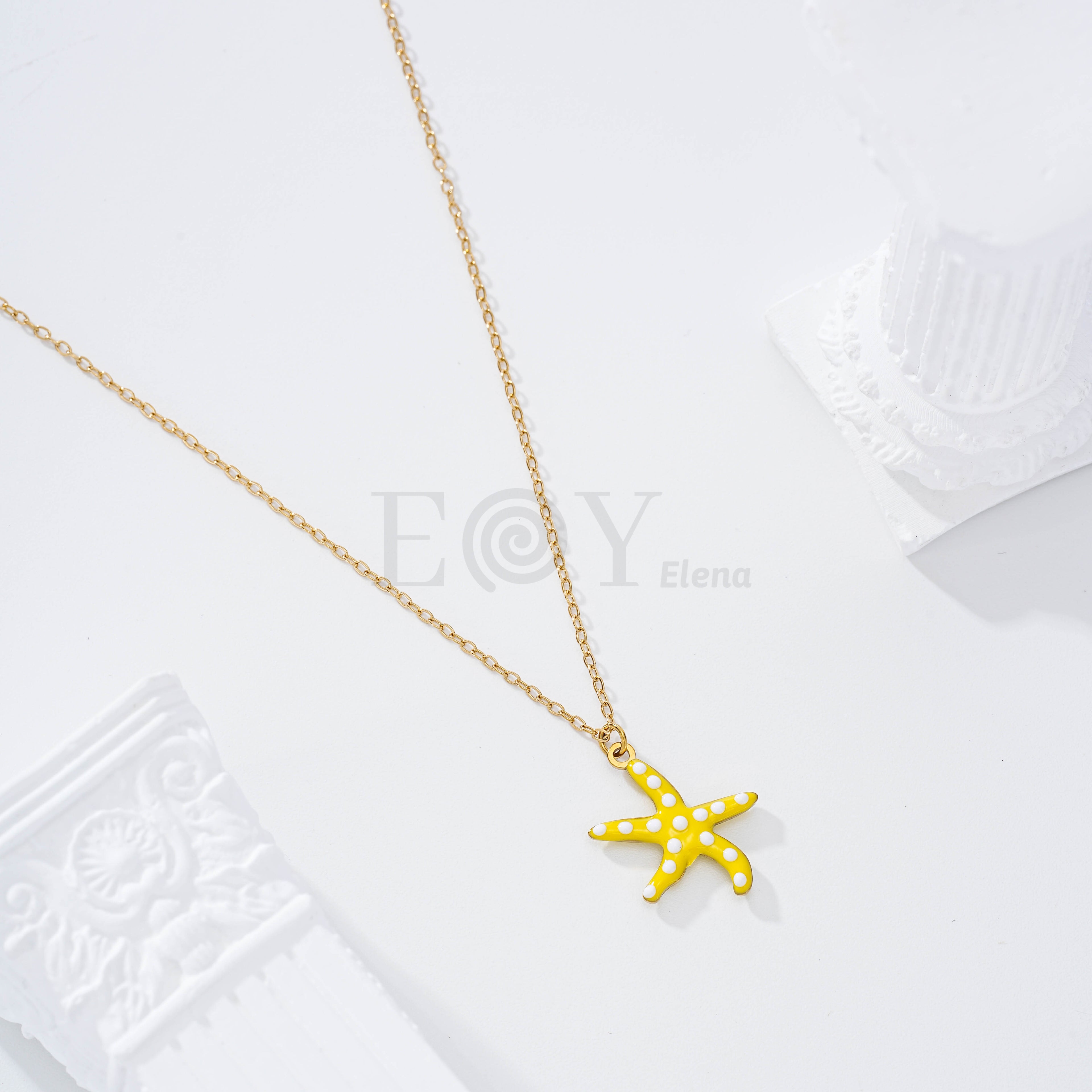 Collar estrella de mar lunares