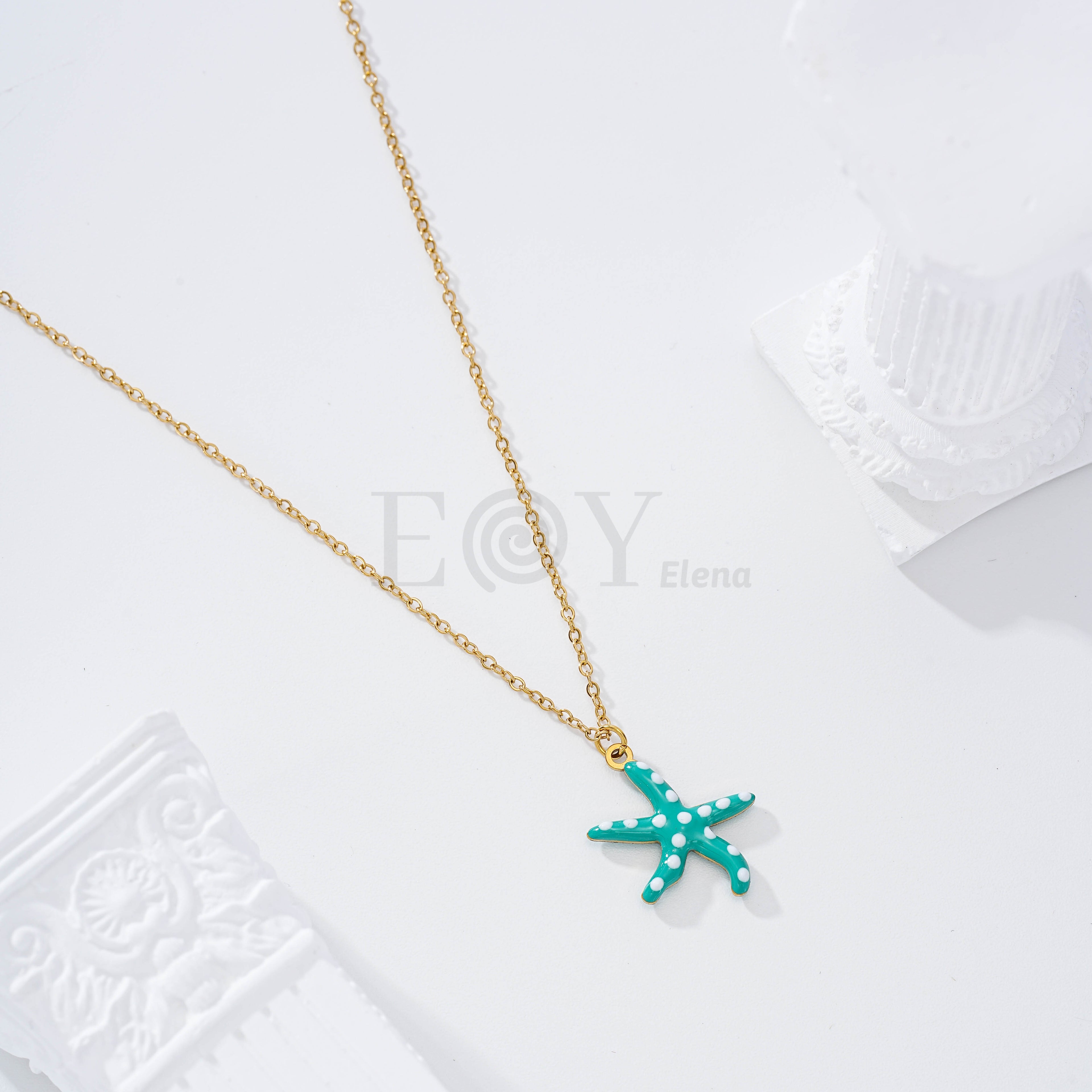 Collar estrella de mar lunares